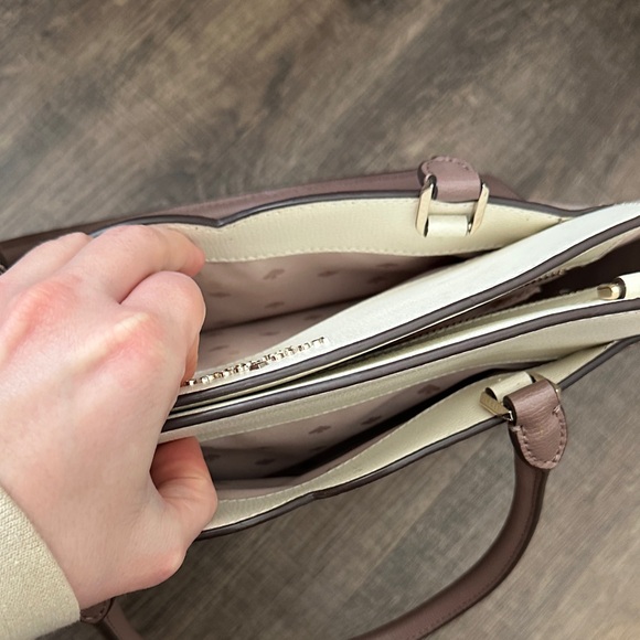 kate spade Taupe and Cream Frannie Medium Satchel - Picture 10 of 12